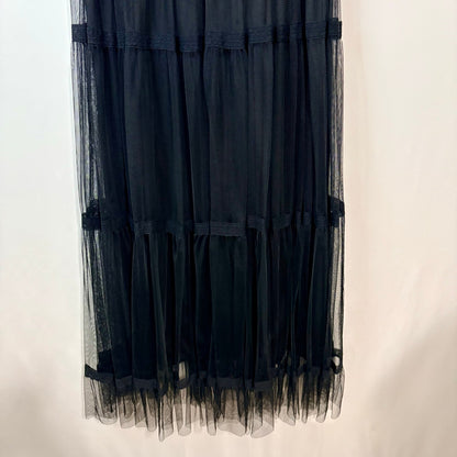 Adrianna Papell Women’s Floral Embroidered Tulle Maxi Dress Black Size 14 Formal