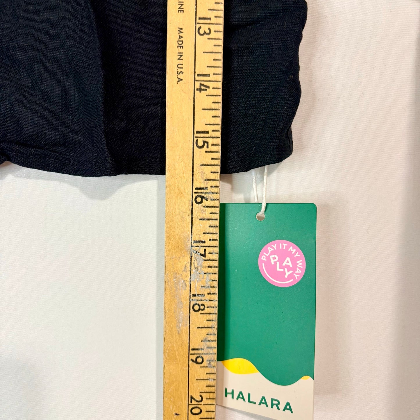 Halara Women’s Linen Blend Double Strap Crop Tank Top Black Size Medium NWT