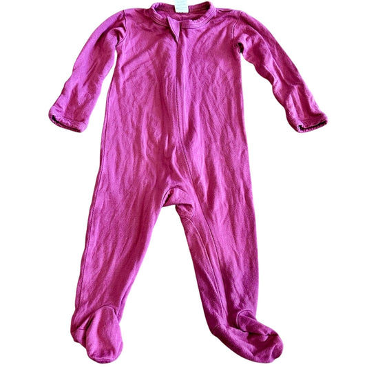 Kate Quinn Infant Girls Long Sleeve Footie Sleeper Raspberry Size 3-6 M EUC Cute