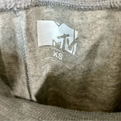 MTV Women’s Casual Drawstring Joggers MTV Leopard Print Logo Grey New with Tags