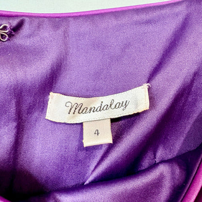 Mandalay Oleander Beaded Embellished Midi Cocktail Dress Purple Size 4 NWT Y2K