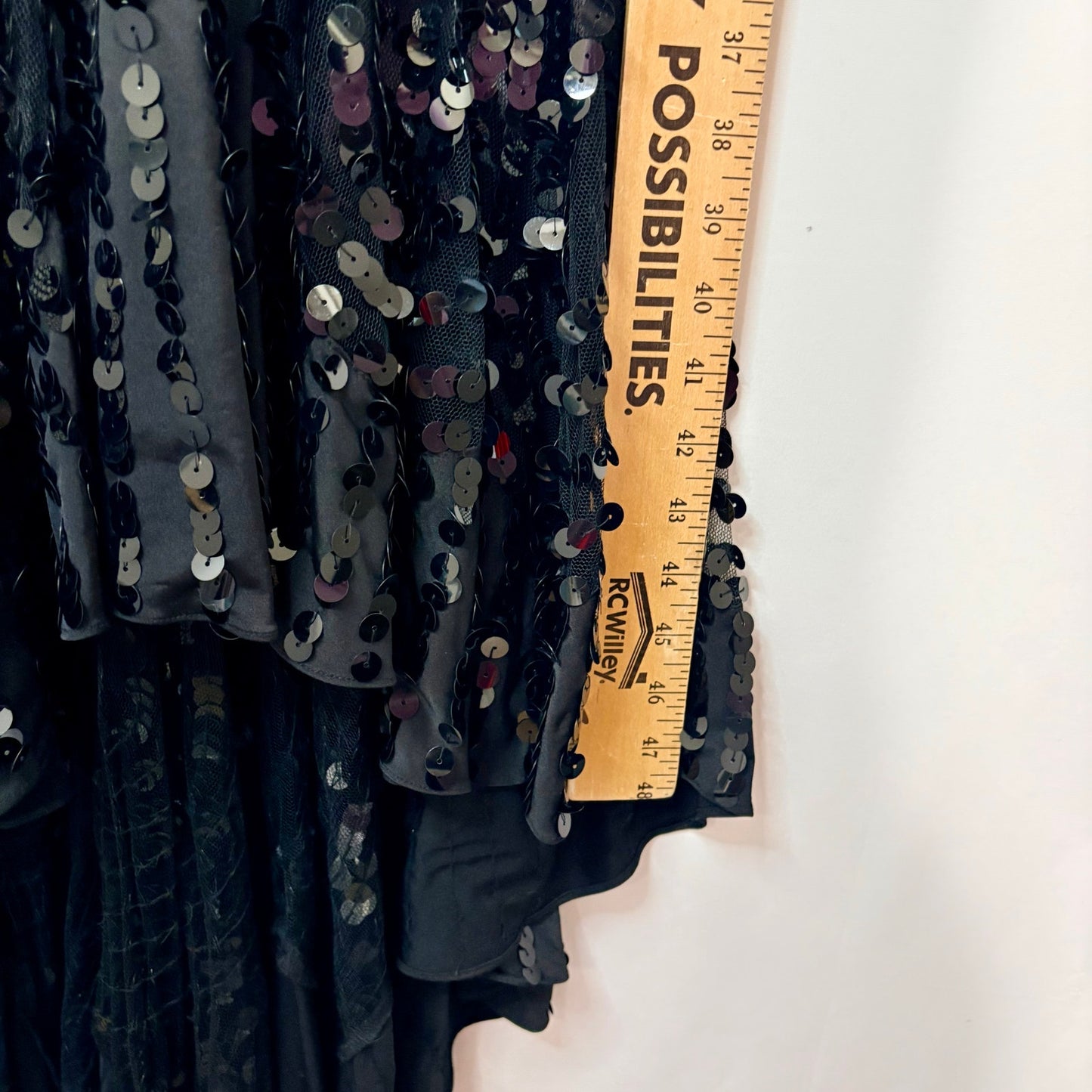 Mandalay Women’s Sleeveless Sequin Hi Low Formal Gown Dress Black Size 6 NWT