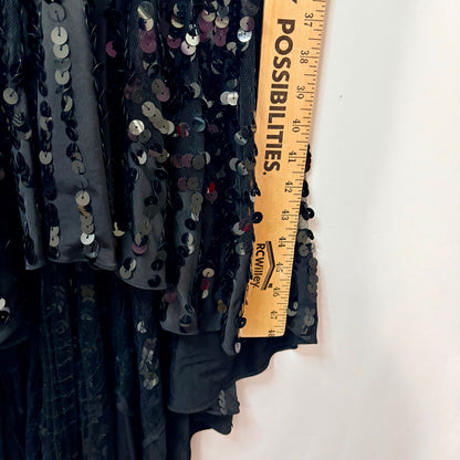 Mandalay Women’s Sleeveless Sequin Hi Low Formal Gown Dress Black Size 6 NWT