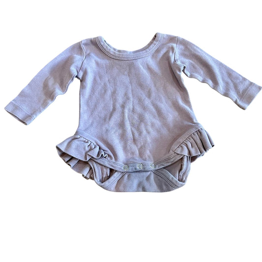 Kate Quinn Infant Girls Long Sleeve Organic Cotton Ruffle Bubble Onesie 3-6 M