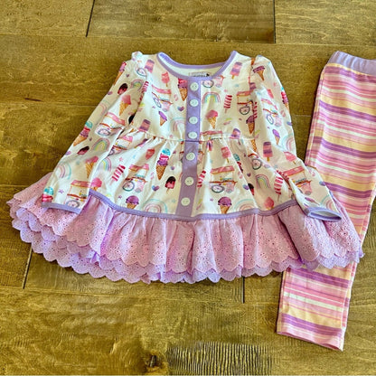 Liv + Stella Girls Long Sleeve Sweet Treats Playset Purple Pink NWOT Ice Cream