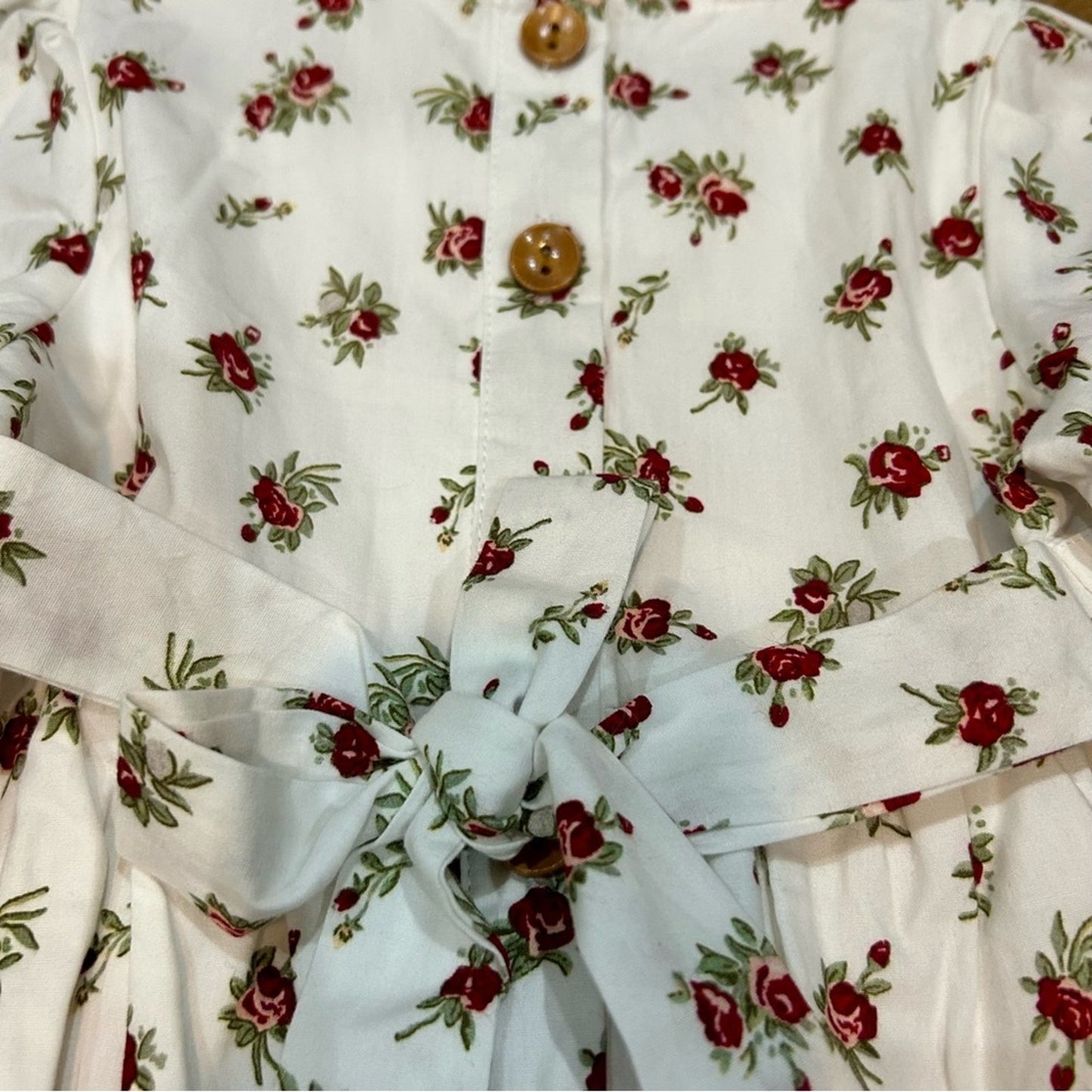 SweetHoney Girls Long Sleeve Floral Print Bubble Romper White Size 2T NWT Girly