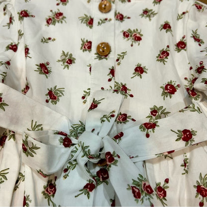 SweetHoney Girls Long Sleeve Floral Print Bubble Romper White Size 2T NWT Girly
