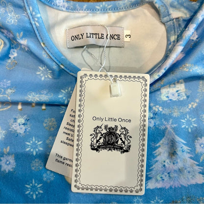 Only Little Once Girls Ice Queen Nightgown Blue White NWT Cute Girly Winter