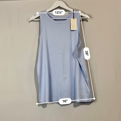 A New Day Women’s Basic Ribbed Tank Top Airy Blue NWT Cute Girly Casual Summer