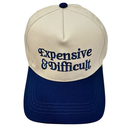 Expensive & Difficult Women’s Two Tone Canvas Cotton Baseball Hat Cap Tan Navy