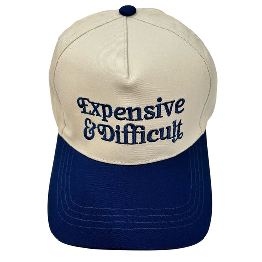 Expensive & Difficult Women’s Two Tone Canvas Cotton Baseball Hat Cap Tan Navy