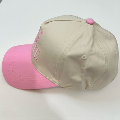 God’s Favorite Women’s Two Tone Canvas Cotton Baseball Hat Cap Tan Pink New Cute