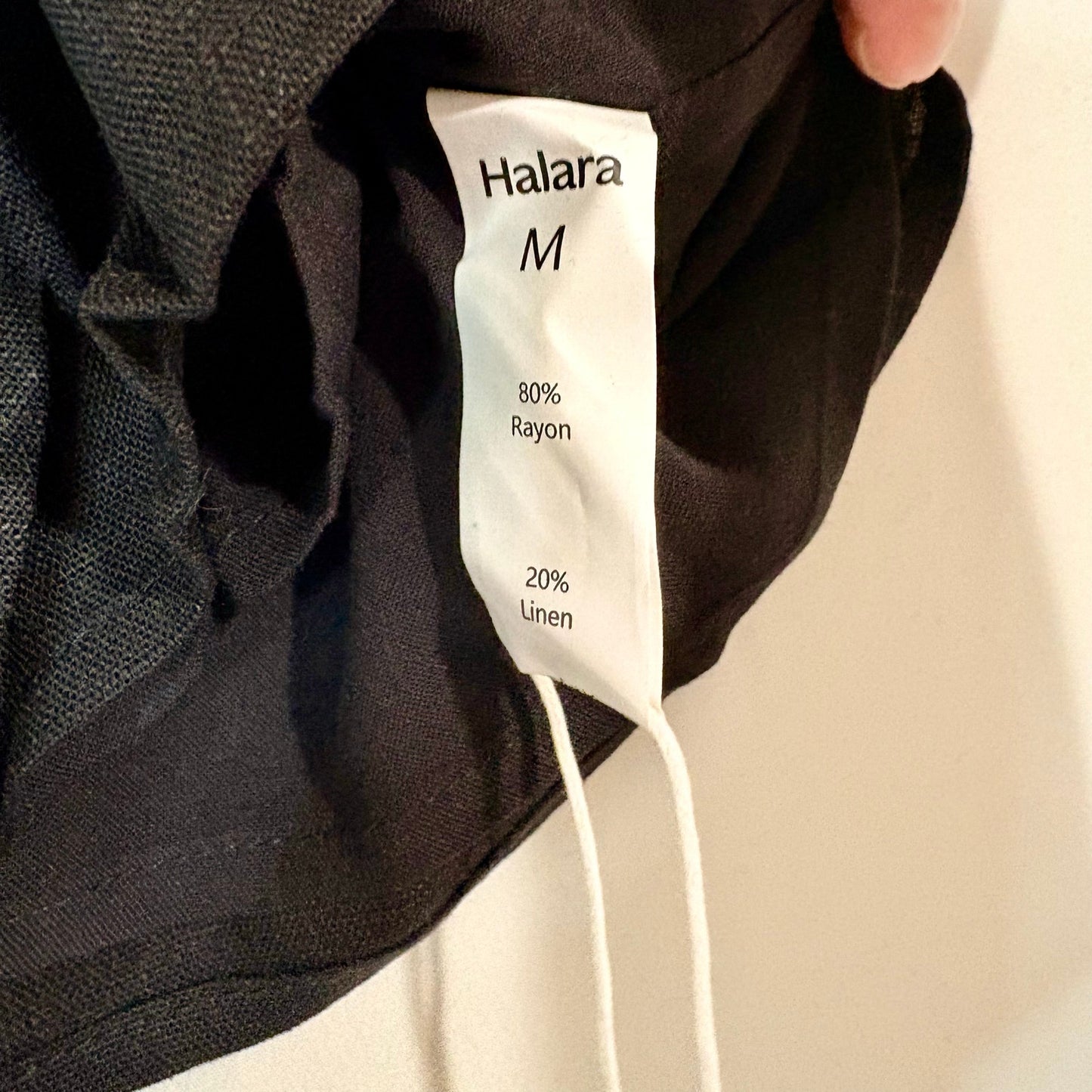 Halara Women’s Linen Blend Double Strap Crop Tank Top Black Size Medium NWT