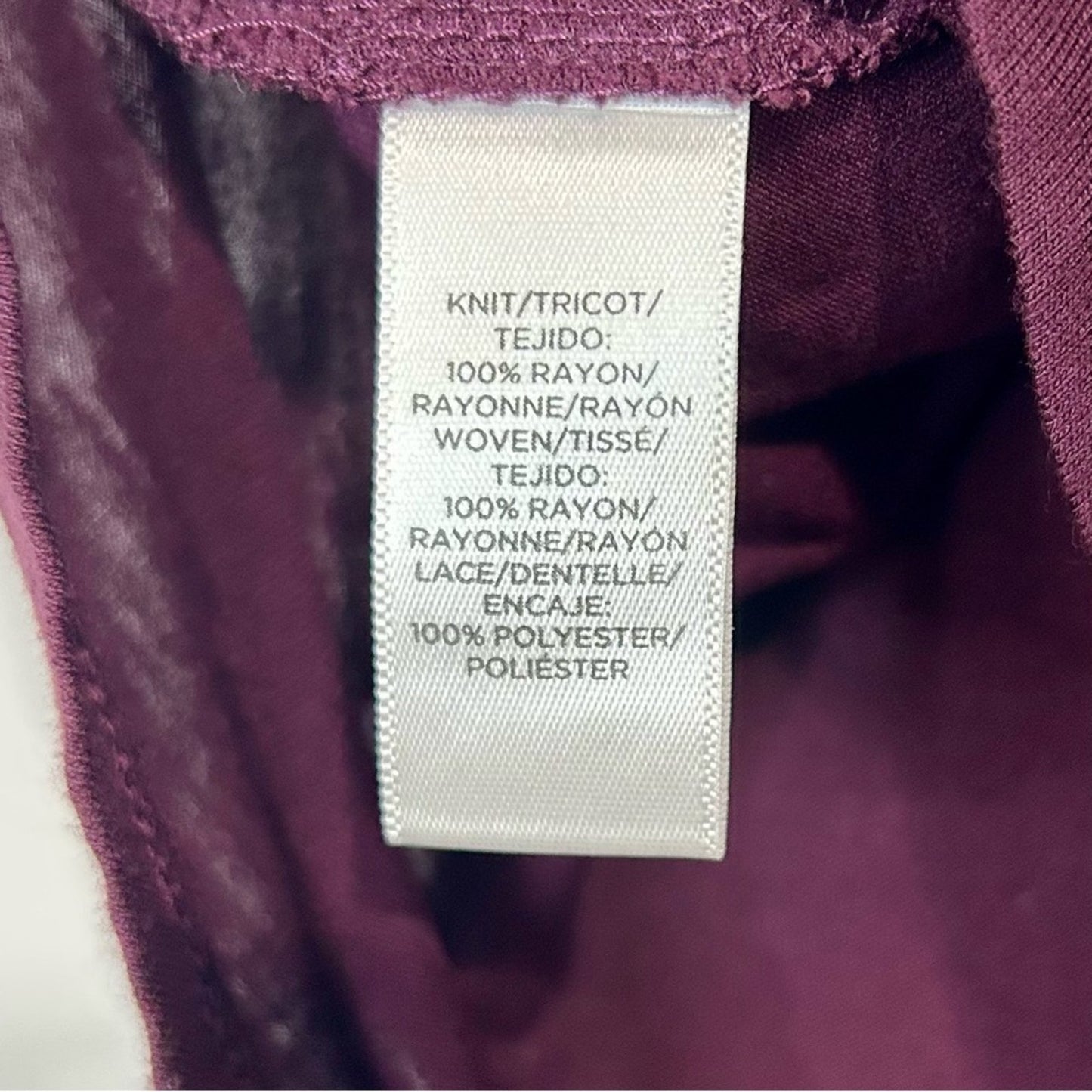 Ann Taylor Loft Women’s Crochet Detail Short Sleeve Blouse Purple Size Medium