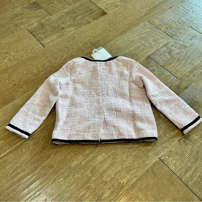 Love & Grow Girls Coco Zip Up Bow Detail Jacket Pink Black Size 4T NWT Classic