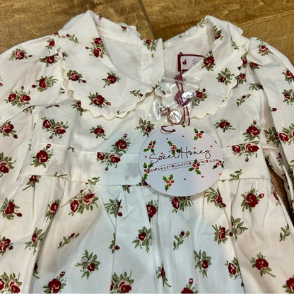 SweetHoney Girls Long Sleeve Floral Print Bubble Romper White Size 2T NWT Girly