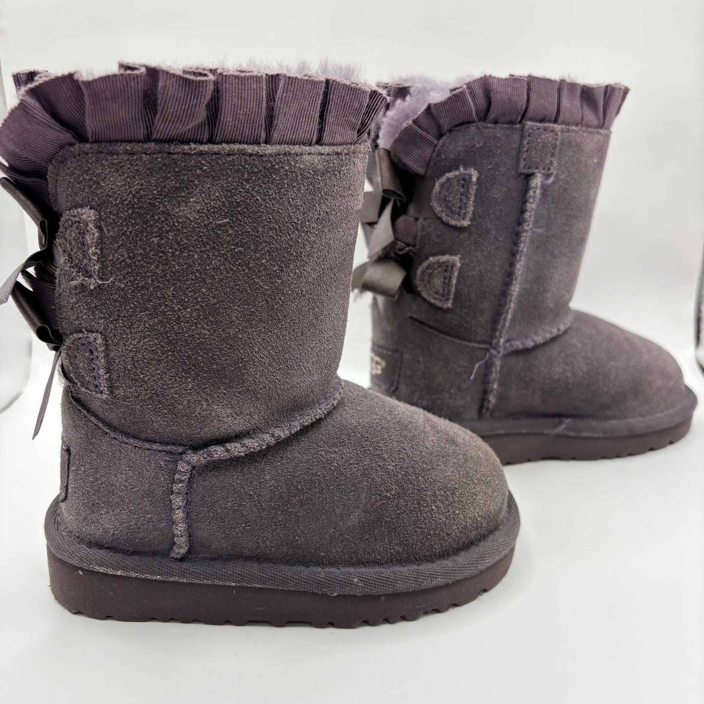 UGG Australia Toddler Girls Bailey Bow II Ruffles Boot Nightfall Size 6 EUC