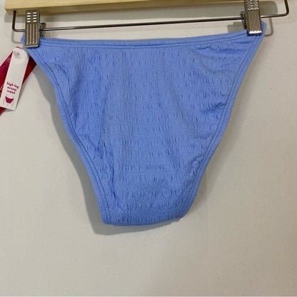 Xhilaration Women's Blue High Leg Scoop Waist Bikini Bottom Size Small NWT