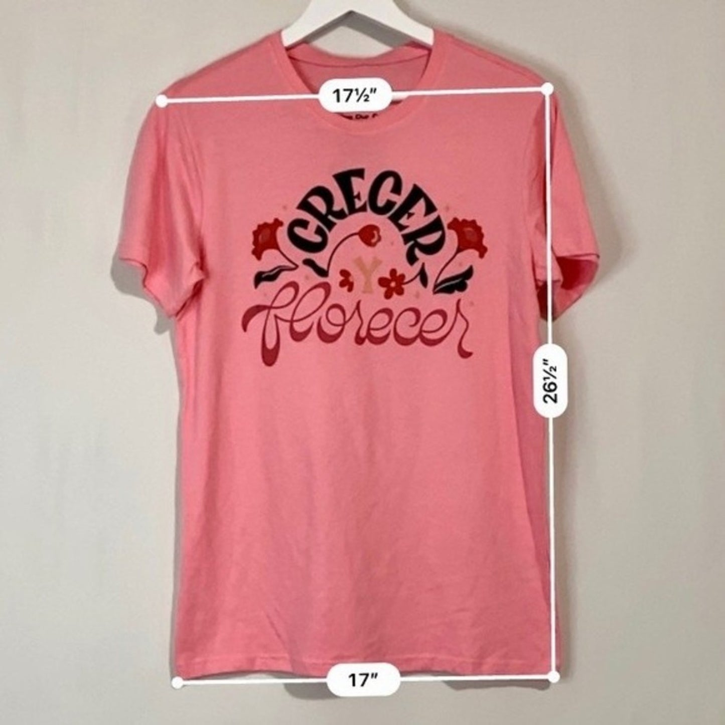 JZD Target Women’s Crecer Y Florecer Short Sleeve Graphic Tee Pink NWT