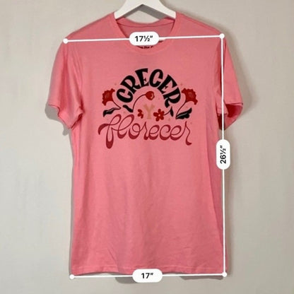 JZD Target Women’s Crecer Y Florecer Short Sleeve Graphic Tee Pink NWT
