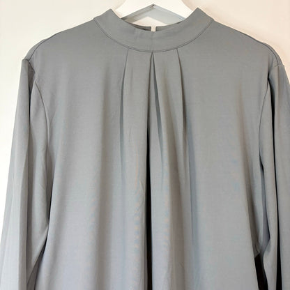 Halara Women’s Stand Collar Long Sleeve Work Blouse Ultimate Grey Medium NWT