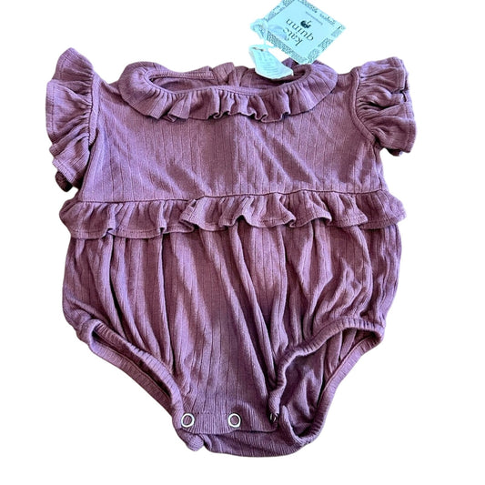 Kate Quinn Infant Girls Ruffle Modal Bubble Romper Purple Size 3-6 M NWT Neutral