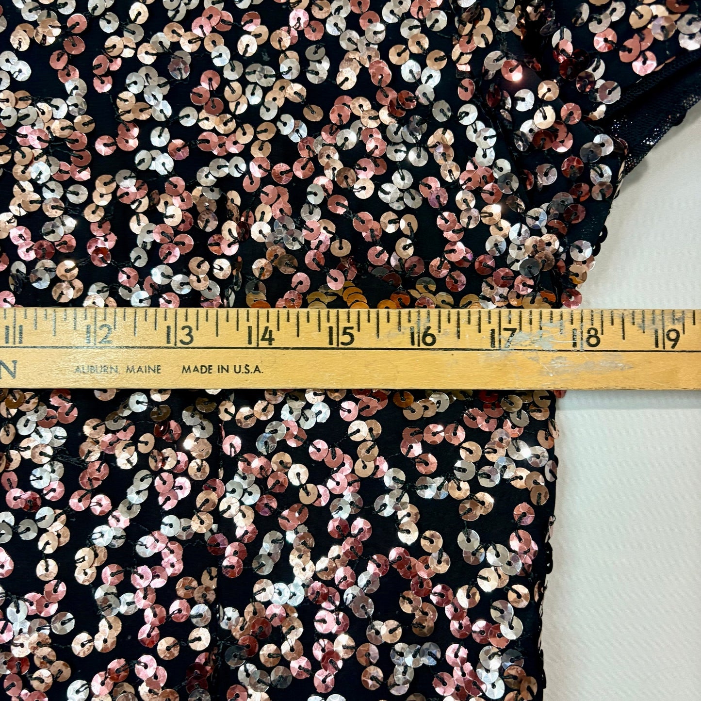 Vince Camuto Sequin Cocktail Party Dress Black Pink Silver Sparkle Size 8 EUC