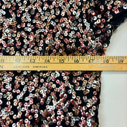 Vince Camuto Sequin Cocktail Party Dress Black Pink Silver Sparkle Size 8 EUC