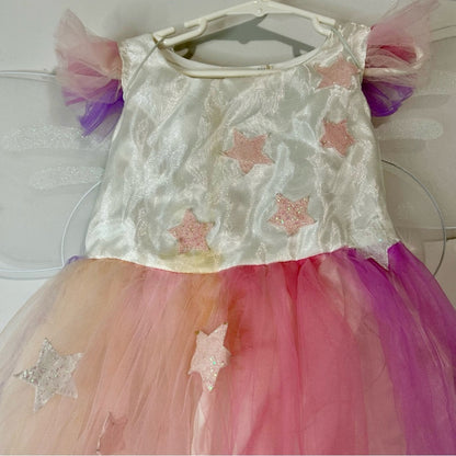 Pottery Barn Kids Light Up Fairy Tutu Costume with Tooth Fairy Wings Size 4-6