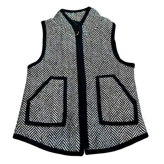 Toddler Girls Houndstooth Print Pocket Vest Black White Size XXS EUC Cute Girly