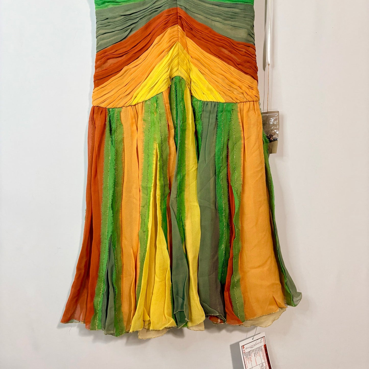 Mandalay Women’s Silk Beaded Gemstone V Neck Mini Dress Multicolor Size 4 NWT