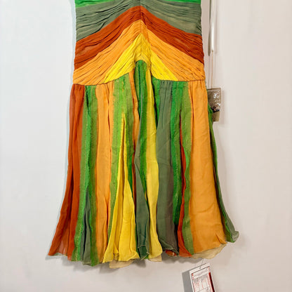 Mandalay Women’s Silk Beaded Gemstone V Neck Mini Dress Multicolor Size 4 NWT