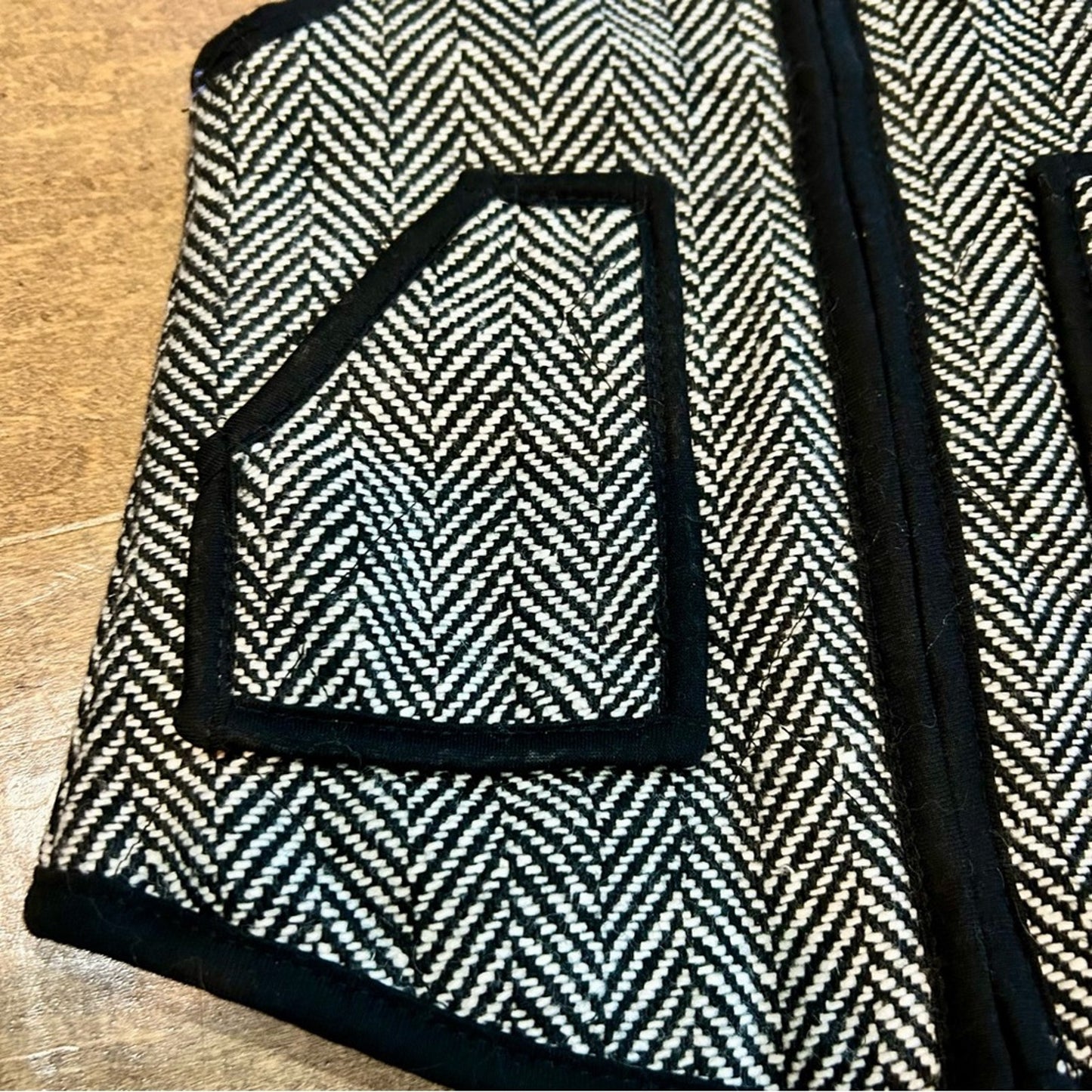 Toddler Girls Houndstooth Print Pocket Vest Black White Size XXS EUC Cute Girly