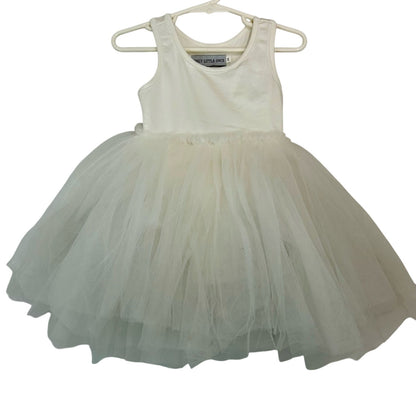 Only Little Once Toddler Girl Sleeveless Tutu Dress White Size 2/3 EUC Cute