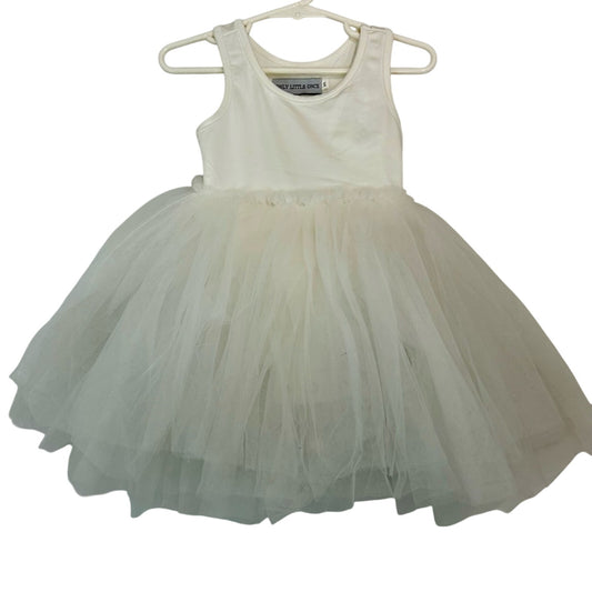 Only Little Once Toddler Girl Sleeveless Tutu Dress White Size 2/3 EUC Cute