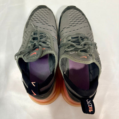 Nike Girls Air Max 270 Sneakers Smoke Grey Hyper Pink Youth Size 4Y Running Shoes EUC