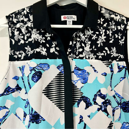 Peter Pilotto for Target Women’s Button Down Mini Dress Blue Black Size Medium