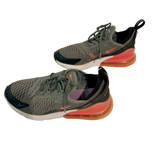 Nike Girls Air Max 270 Sneakers Smoke Grey Hyper Pink Youth Size 4Y Running Shoes EUC