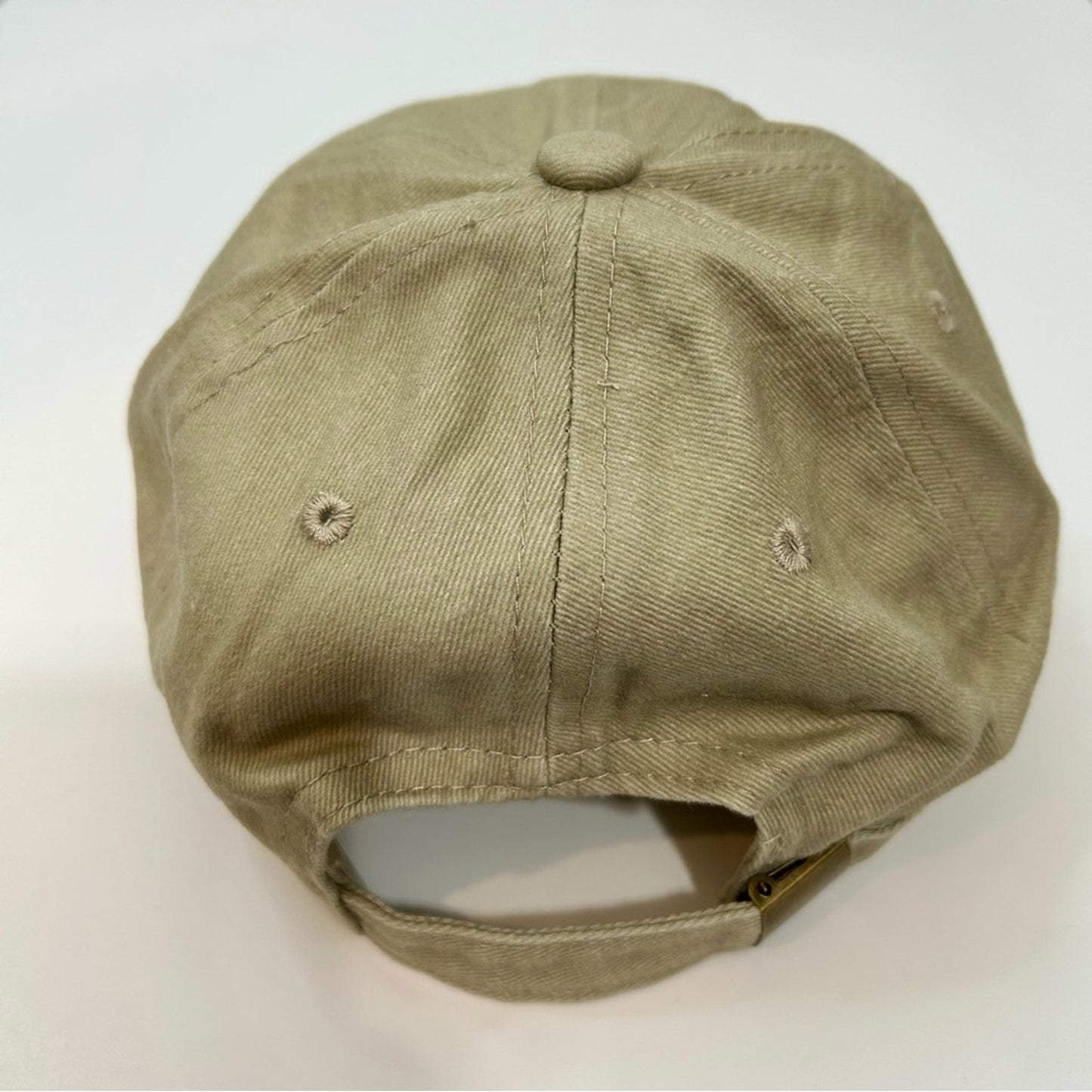 Salty Embroidered Vintage Washed Cotton Baseball Cap Hat Tan White NEW Cute