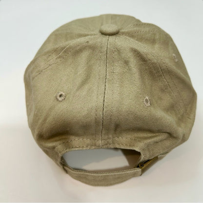 Salty Embroidered Vintage Washed Cotton Baseball Cap Hat Tan White NEW Cute