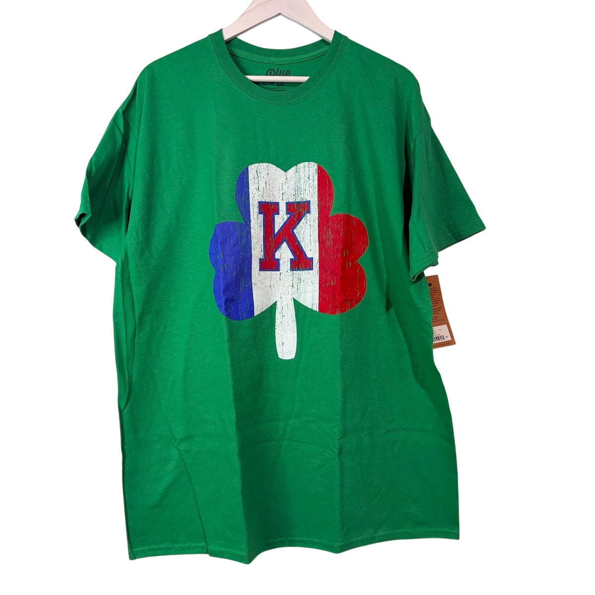 Kansas Jayhawks Men’s KU St Patrick’s Day Shamrock Graphic T-Shirt Green Size XL NWT