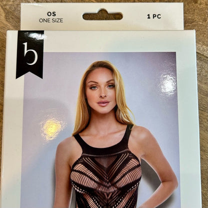 Baci Women’s Jacquard Bodysuit Lingerie Black One Size New in Package