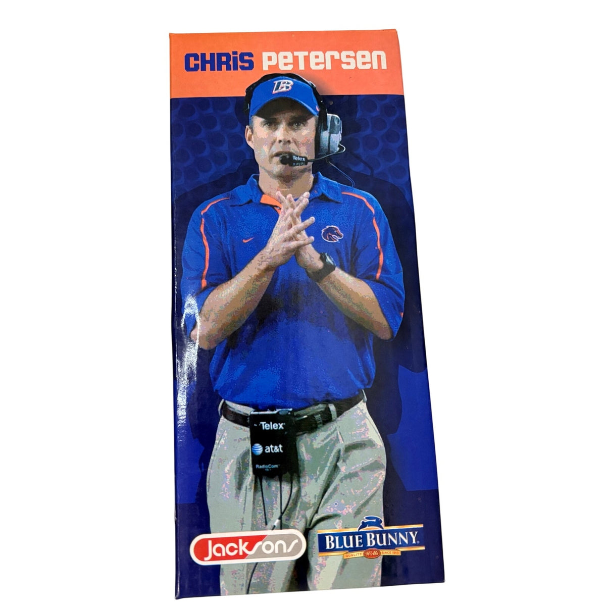 2010 Chris Petersen Boise State Broncos Coach Bobblehead Jacksons Blue Bunny NIB