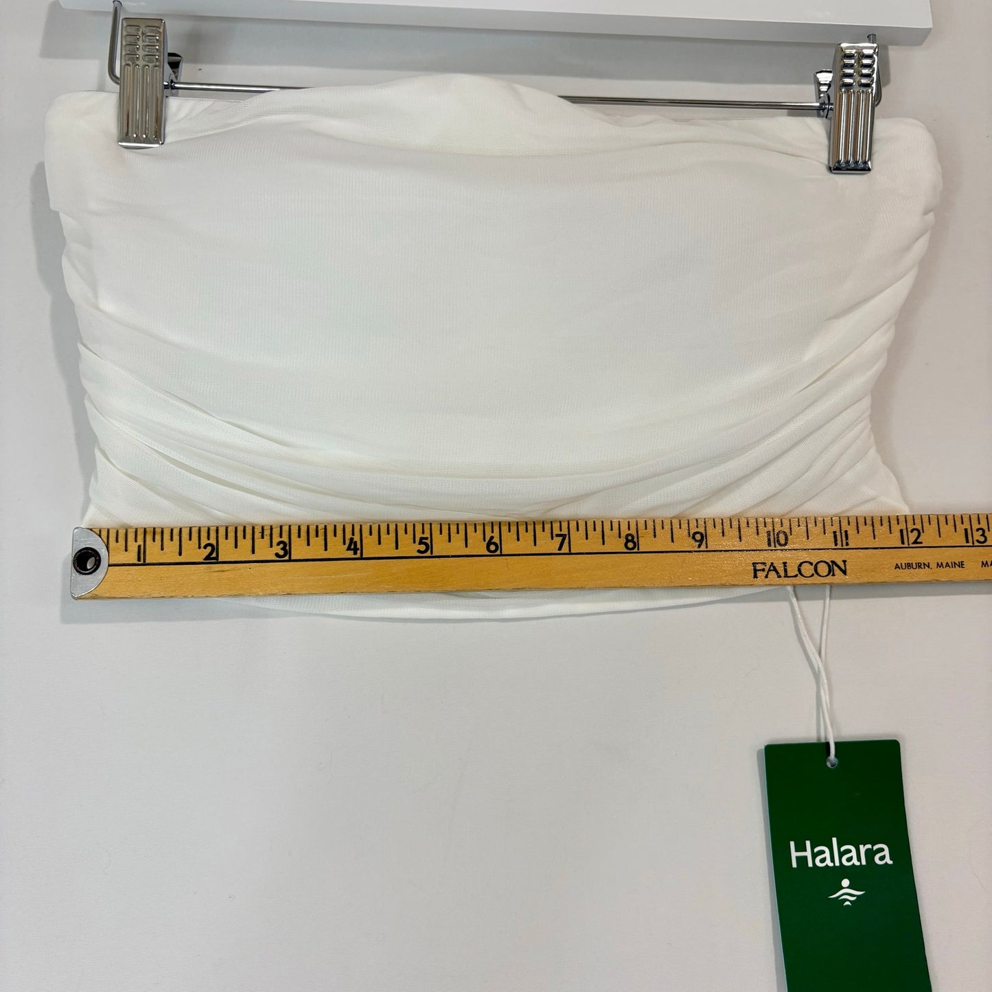 Halara Women’s Ruched Bandeau Tube Top White Size Small NWT Summer Feminine Girly