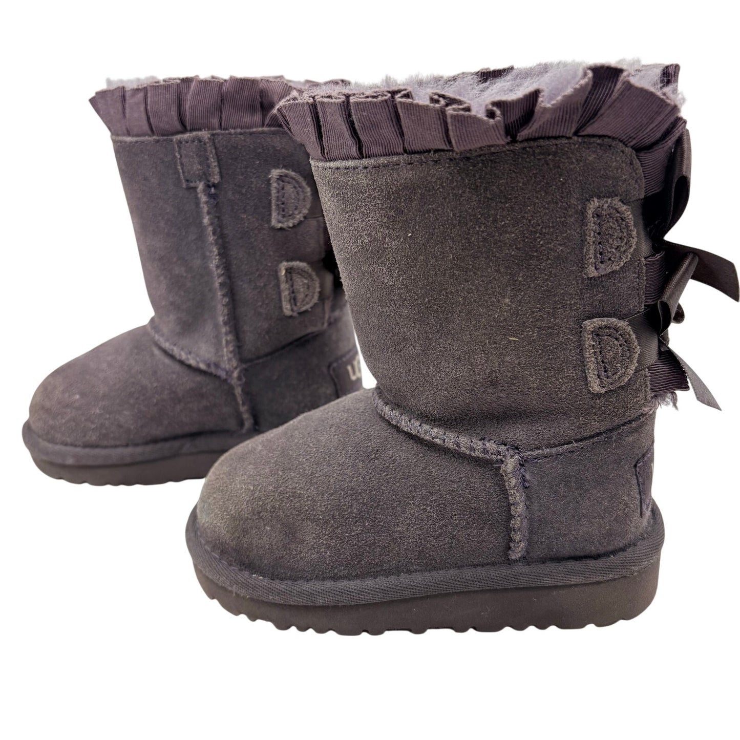 UGG Australia Toddler Girls Bailey Bow II Ruffles Boot Nightfall Size 6 EUC