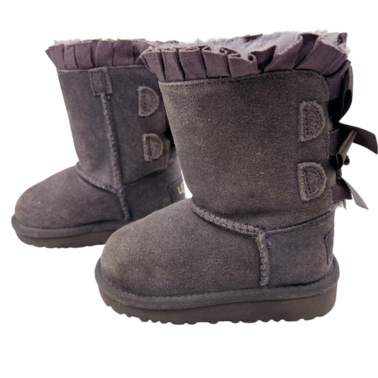 UGG Australia Toddler Girls Bailey Bow II Ruffles Boot Nightfall Size 6 EUC