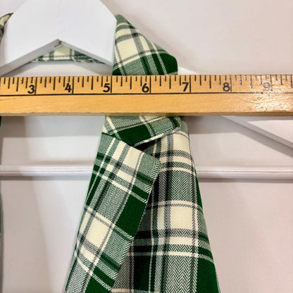 Halara Women’s Sleeveless Halter Plaid Button Up Vest Top Green Cream Size Small NWT