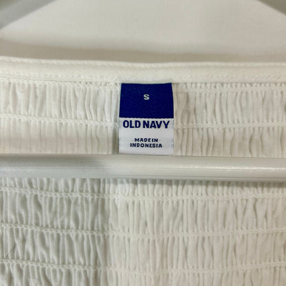 Old Navy Women’s Smocked Flutter Sleeve Top White Size Small NWT Cotton Girly
