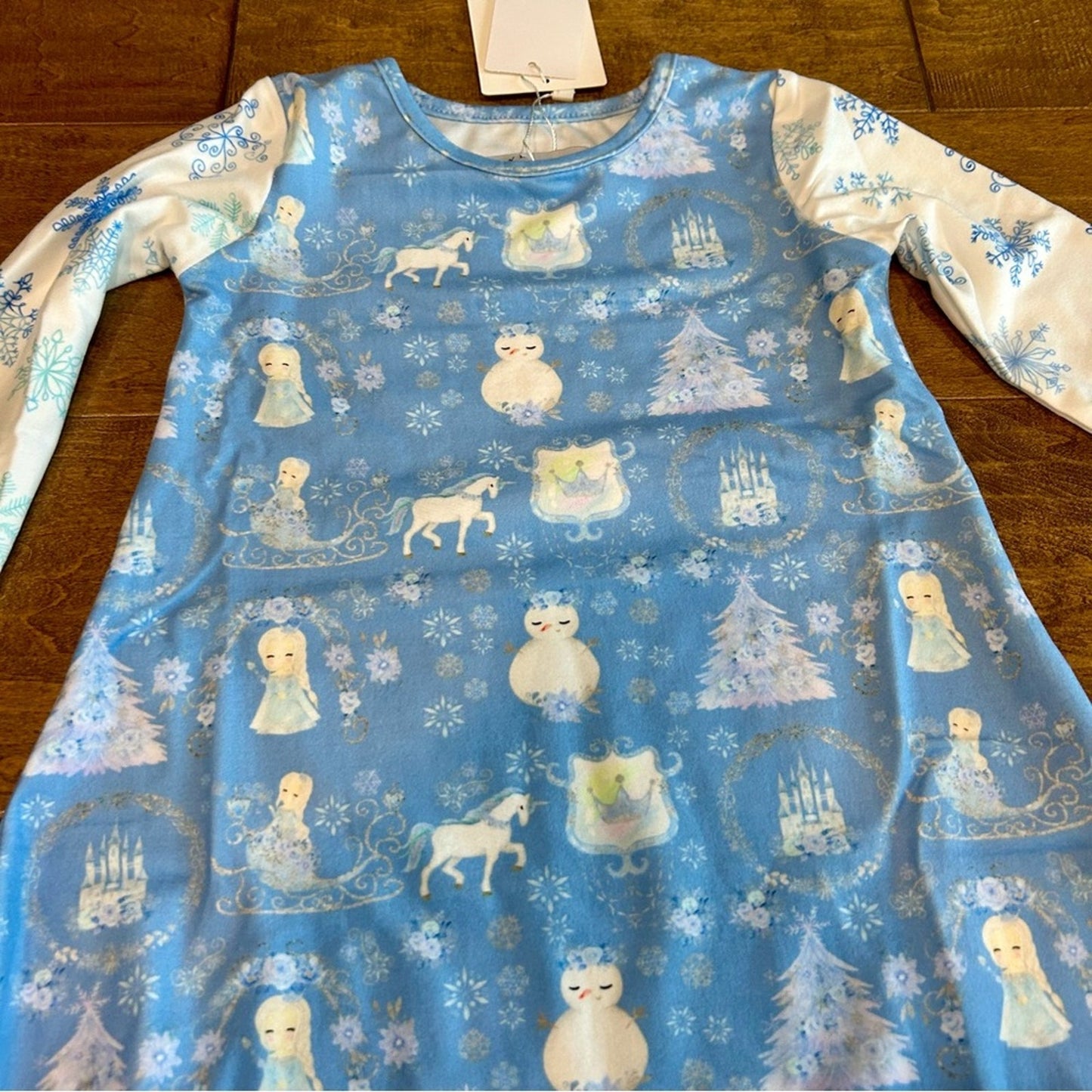 Only Little Once Girls Ice Queen Nightgown Blue White NWT Cute Girly Winter