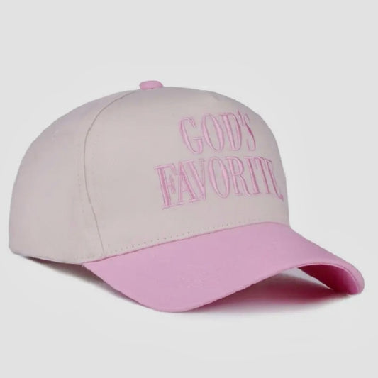 God’s Favorite Women’s Two Tone Canvas Cotton Baseball Hat Cap Tan Pink New Cute